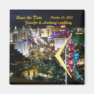 Las Vegas Save the Date Vintage Neon sign Magnet