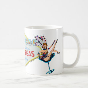 Las Vegas Showgirl and Sign Coffee Mug