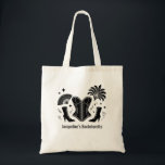 Las Vegas Showgirl Bachelorette Tote Bag<br><div class="desc">Step into the spotlight with this personalised tote bag, featuring a chic black corset and boots motif printed on a natural canvas background. Designed for brides, bridesmaids, and besties heading to Las Vegas or planning a glamourous girls’ night out, this bag captures that bold, confident, and flirty spirit that defines...</div>