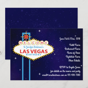 Las Vegas Sign Birthday Party Invitation