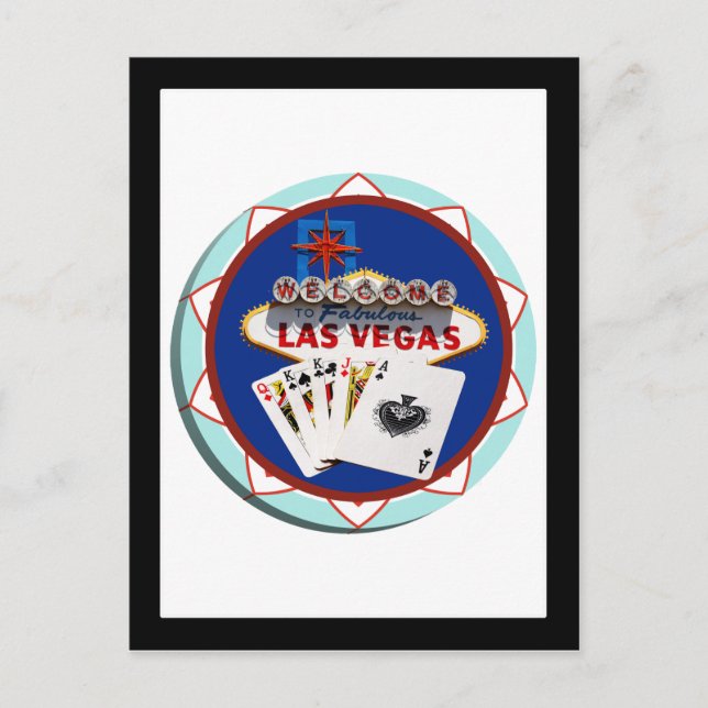 Las Vegas Sign & Cards Poker Chip (Front)