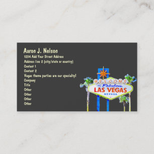 Las Vegas Sign Casino Theme Party Planner Business Card