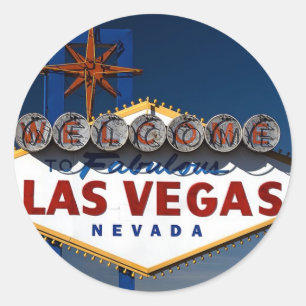 Las Vegas Sign Classic Round Sticker