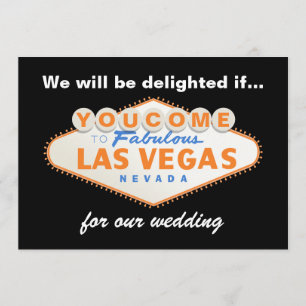 Las Vegas sign destination wedding invitation