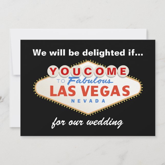 Las Vegas sign destination wedding invitation (Front)