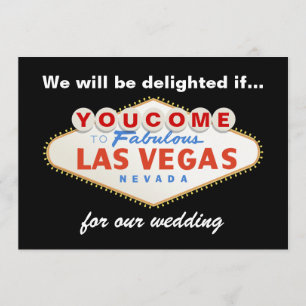 Las Vegas sign destination wedding invitation
