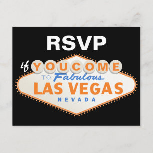 Las Vegas sign destination wedding RSVP card