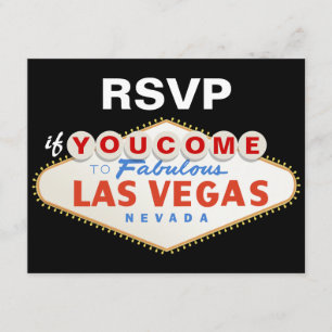 Las Vegas sign destination wedding RSVP card