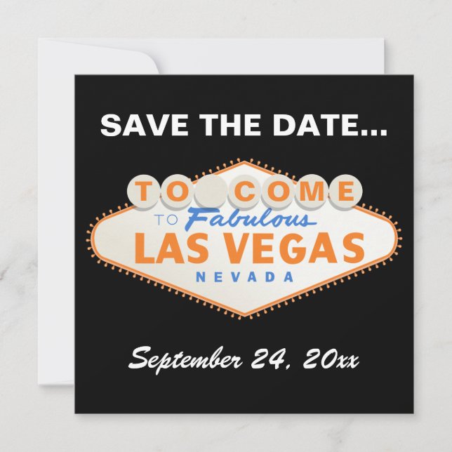 Las Vegas sign destination wedding Save the Date (Front)