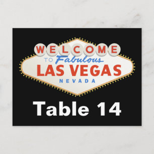 Las Vegas sign destination wedding table number Postcard