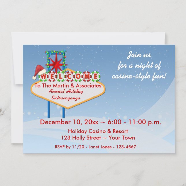 Las Vegas Sign Holiday Invitation (Front)