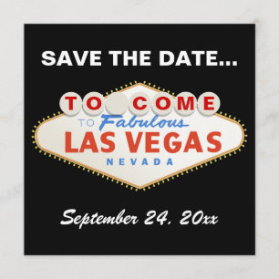 Las Vegas sign modern wedding Save the Date