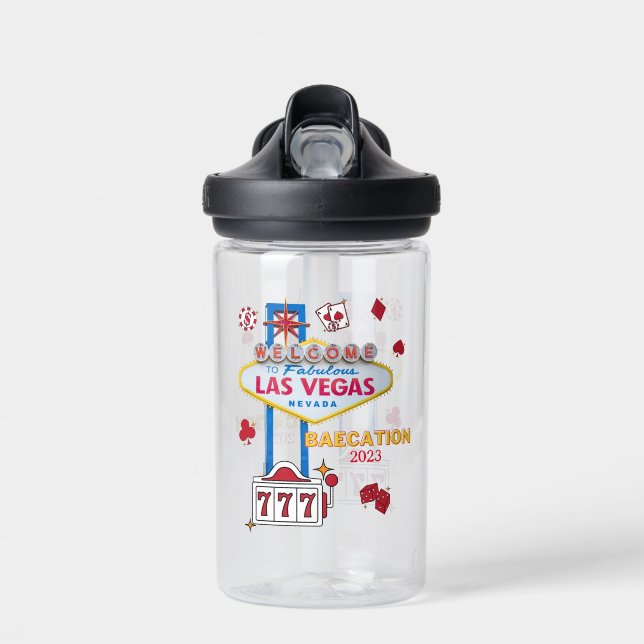 Las Vegas Sign Nevada Baecation  Water Bottle (Front)