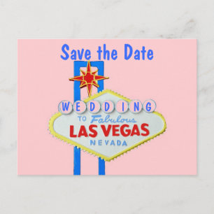Las Vegas Sign Save the Date Announcement Postcard