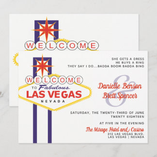 Las Vegas Sign Wedding Invitation