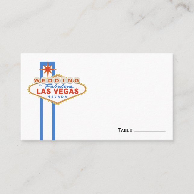 Las Vegas Sign Wedding Place Cards (Front)