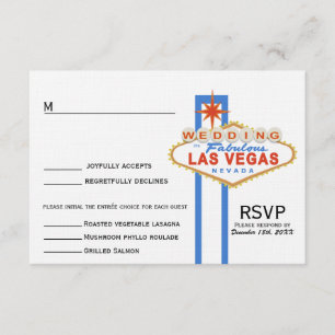 Las Vegas Sign Wedding Response Card (with menu)