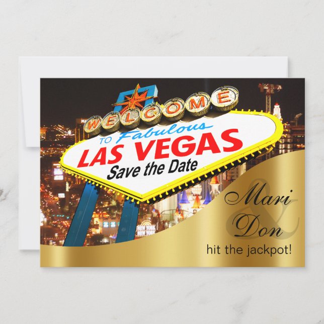 Las Vegas Sign Wedding Save the Date (Front)