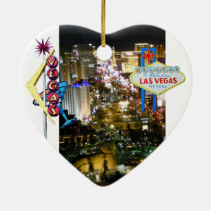 Las Vegas Sign Wedding Souvenir Ceramic Tree Decoration