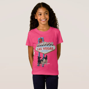 Las Vegas sign with 3 sister puppies T-Shirt