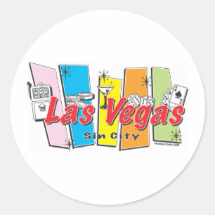 Las-Vegas-Sin-City Classic Round Sticker