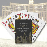 Las Vegas Skyline Black Gold White Casino   Playing Cards<br><div class="desc">This set of playing cards will be a perfect favour for a casino themed wedding,  anniversary or vow renewal ceremony</div>