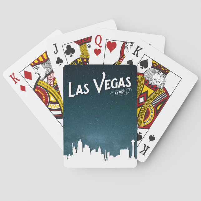Las Vegas skyline by night, Las Vegas, Nevada Playing Cards (Back)