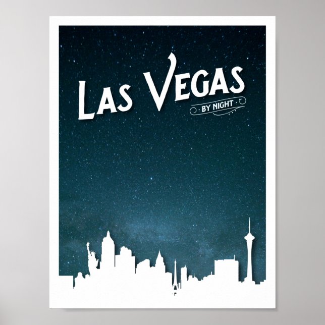Las Vegas skyline by night, Las Vegas, Nevada Poster (Front)