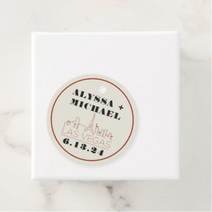 Las Vegas Skyline Casino Wedding  Favour Tags