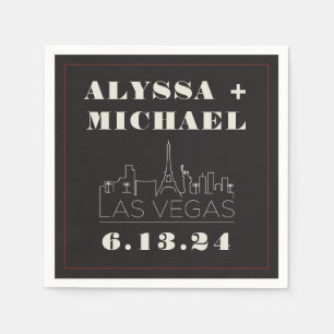 Las Vegas Skyline Casino Wedding  Napkin