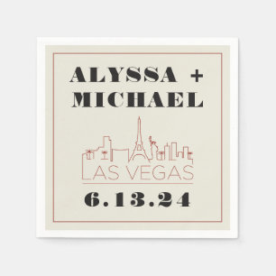 Las Vegas Skyline Casino Wedding  Napkin