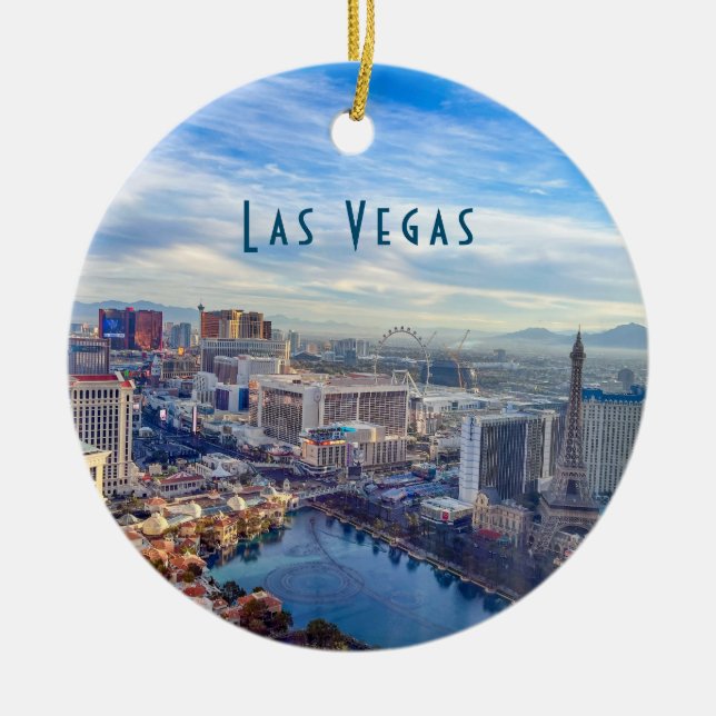 Las Vegas Skyline  Ceramic Ornament (Front)