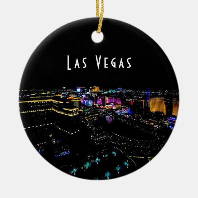 Las Vegas Skyline  Ceramic Tree Decoration (Front)