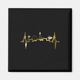 Las Vegas Skyline Heartbeat I Love Nevada Usa Las Magnet