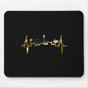 Las Vegas Skyline Heartbeat I Love Nevada Usa Las  Mouse Mat