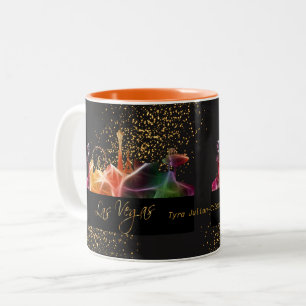 Las Vegas Skyline in Psychedelic Colours Two-Tone Coffee Mug