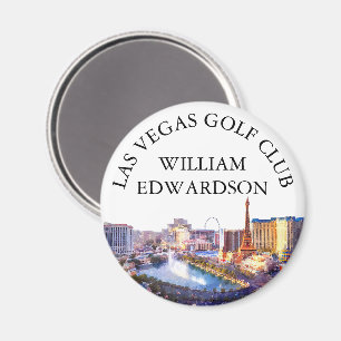 Las Vegas Skyline Personalised Golf Club Name Magnet