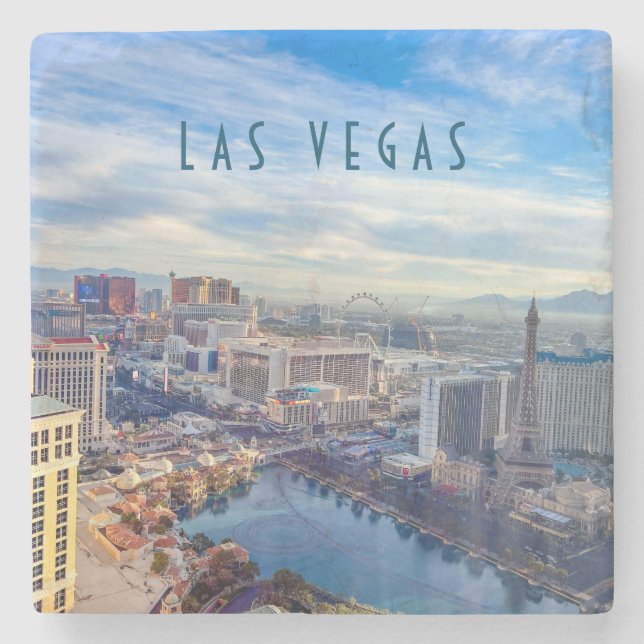 Las Vegas Skyline Stone Coaster (Front)