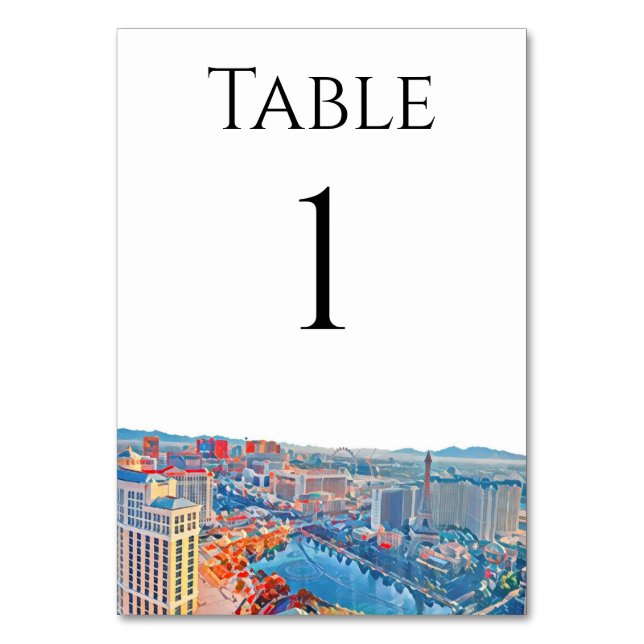 Las Vegas Skyline Table Numbers (Front)
