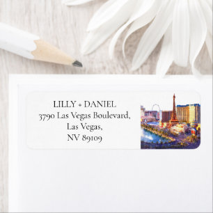 Las Vegas Skyline Watercolor Return Address