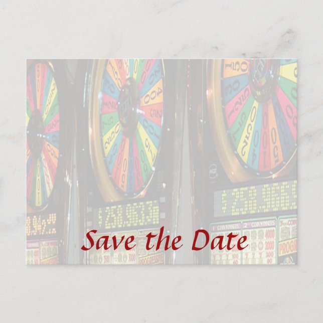 Las Vegas Slot Machines Announcement Postcard (Front)