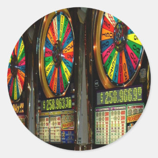Las Vegas Slot Machines Classic Round Sticker
