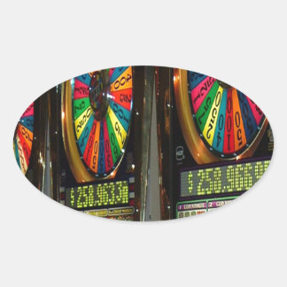 Las Vegas Slot Machines Oval Sticker