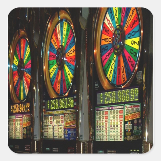 Las VEGAS-SLOTS Square Sticker (Front)