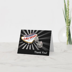 Las Vegas Starburst Thank You silver black Card