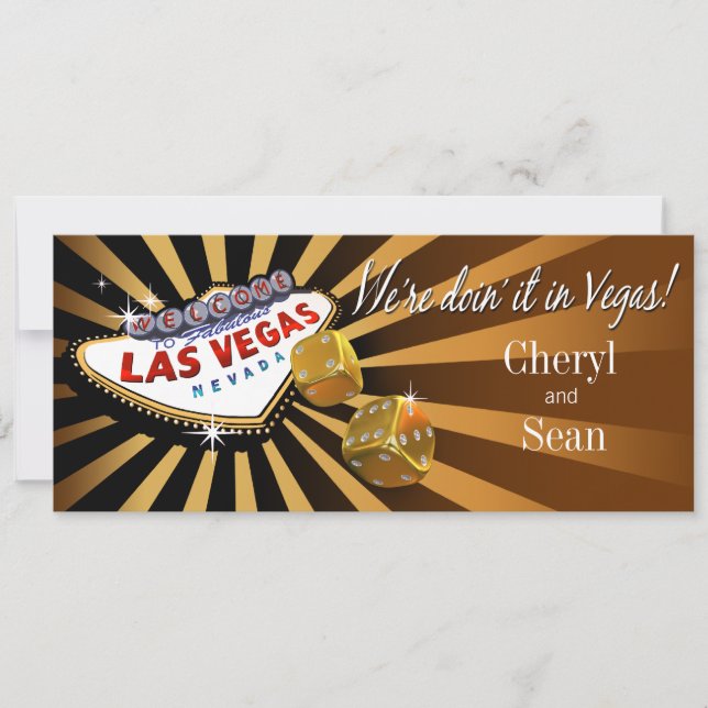 Las Vegas Starburst Wedding topaz black gold Invitation (Front)