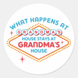 Las Vegas Stays At Grandma's Classic Round Sticker