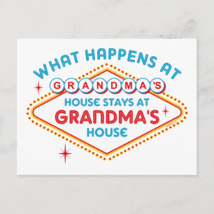 Las Vegas Stays At Grandma's Postcard