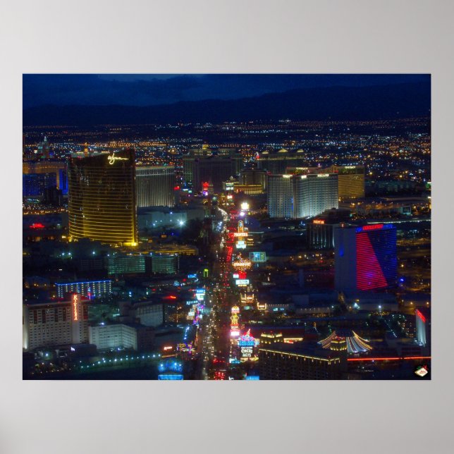 Las Vegas Strip Aerial Photo Poster Print (Front)