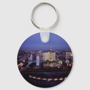 Las Vegas Strip Aerial View Casino Gambling City Key Ring